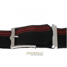 Cinturino tessuto nero/rosso Tudor 22mm nuovo 